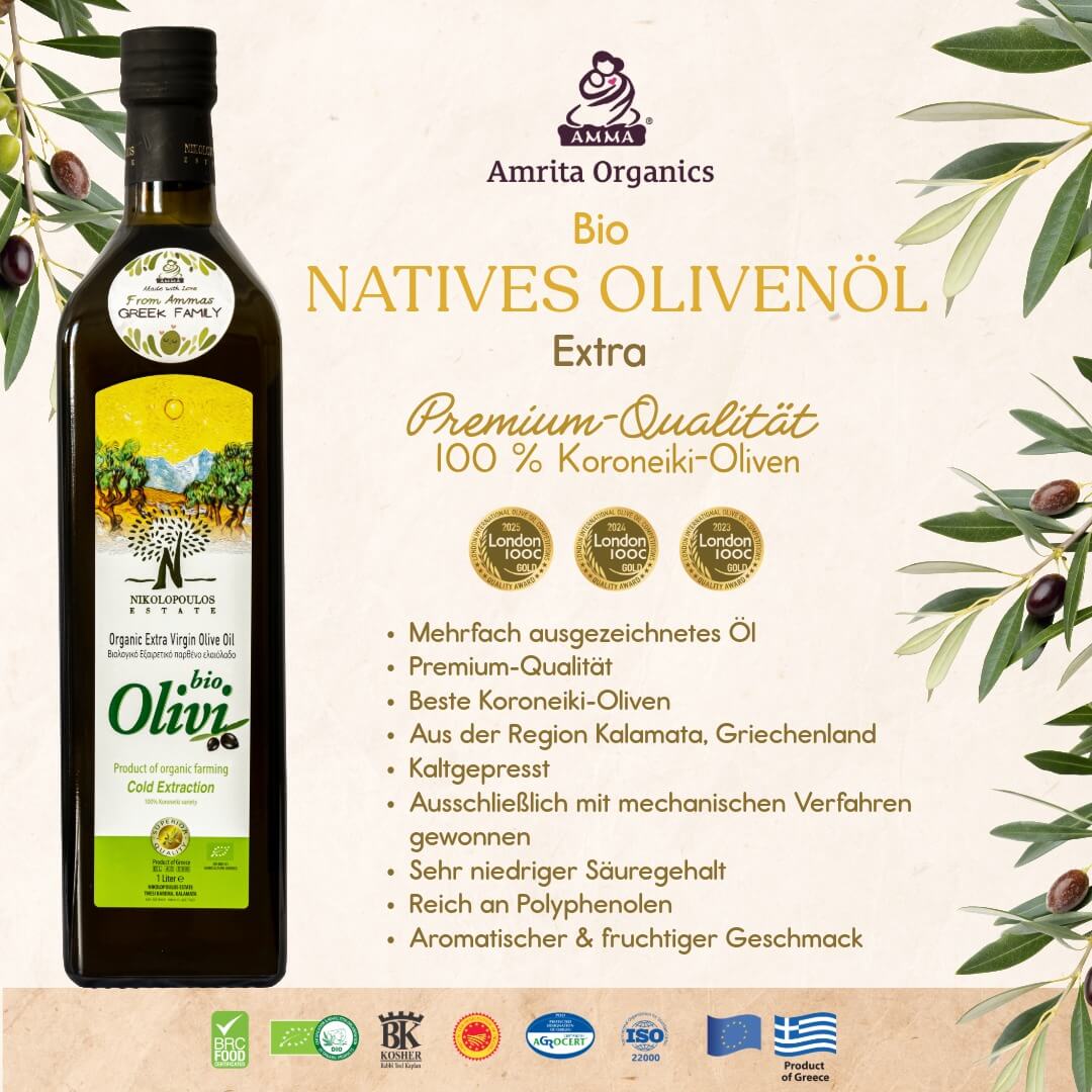 Olivi - Griechisches Bio Natives Olivenöl Extra - 0,5L