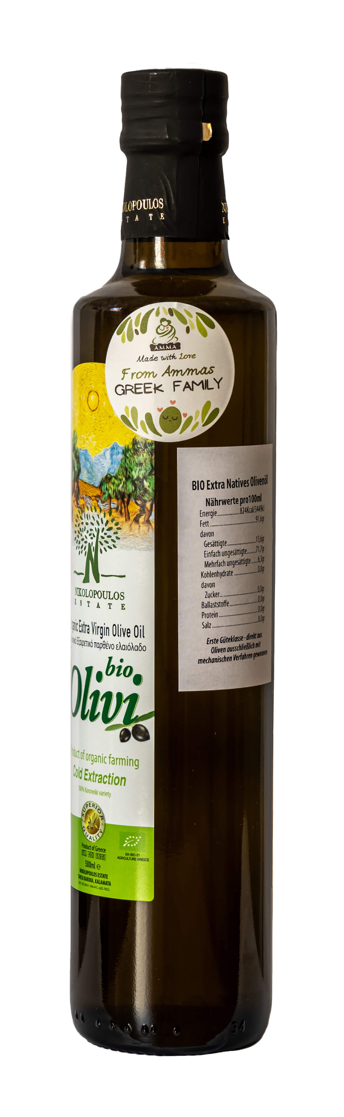 Olivi - Griechisches Bio Natives Olivenöl Extra - 0,5L